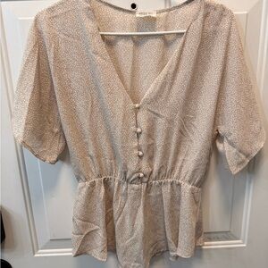 Sienna Sky Cream Button-Down Blouse